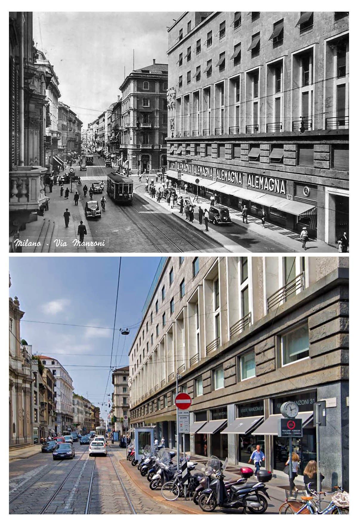 Milano Ieri E Oggi Via Manzoni Inognidove It