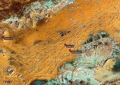 Mappa con vista sulle dune allineate